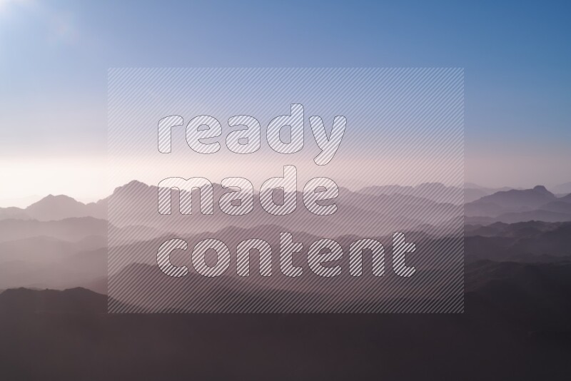 Sunrise view on mountain summit