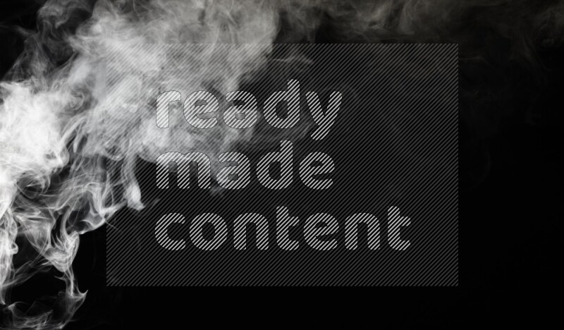 irregular white smoke on black background.