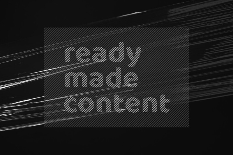 Plastic wrap texture on black background