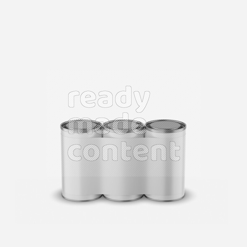 Set of paper tube mockup with glossy label and metal lid isolated on white background 3d rendering