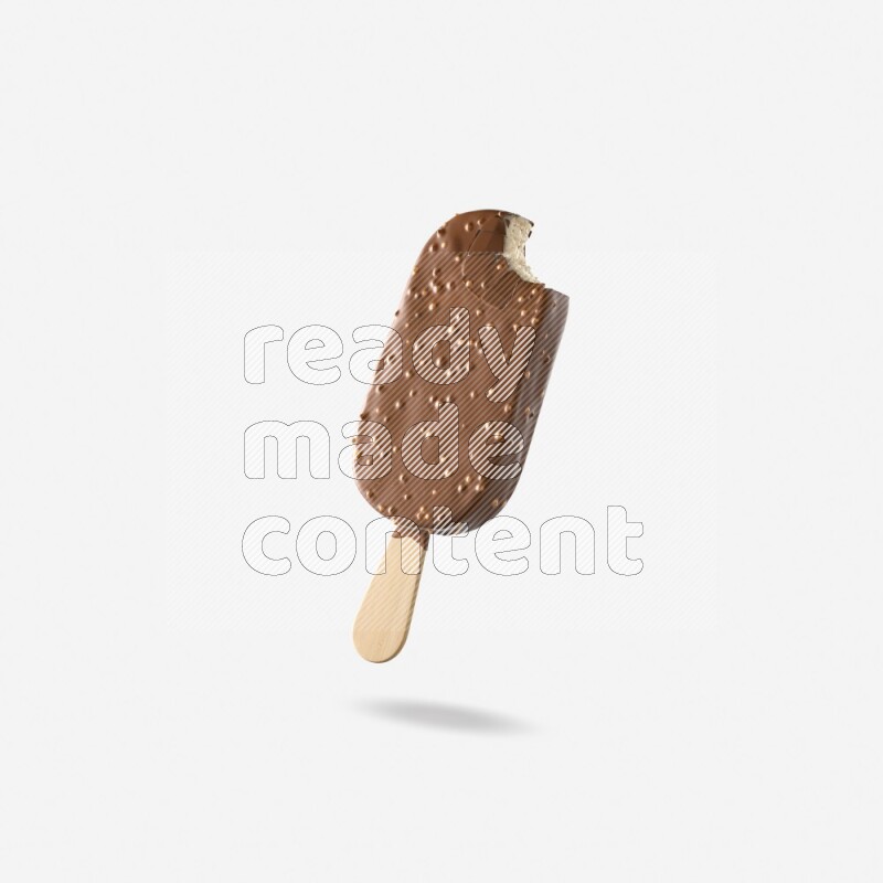 Chocolate ice cream stick mockup isolated on white background 3d rendering