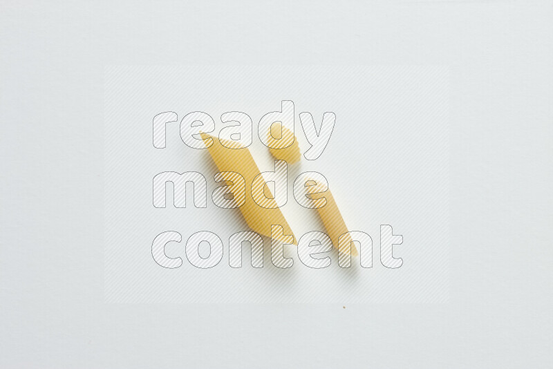 Different pasta types on white background