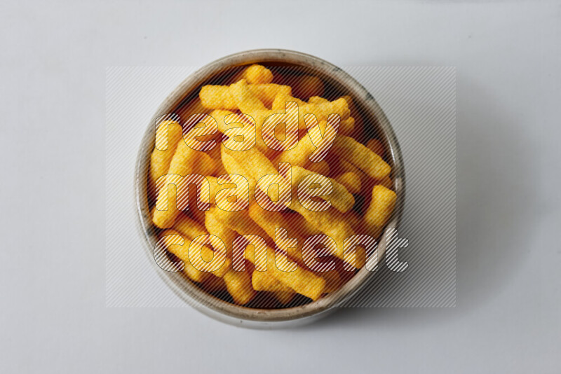 Puffs snacks on white background