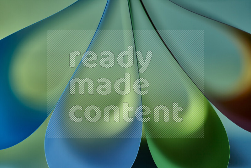 فن تجريدي يعرض منحنيات وتدرجات اللون مكونه بضوء ملون