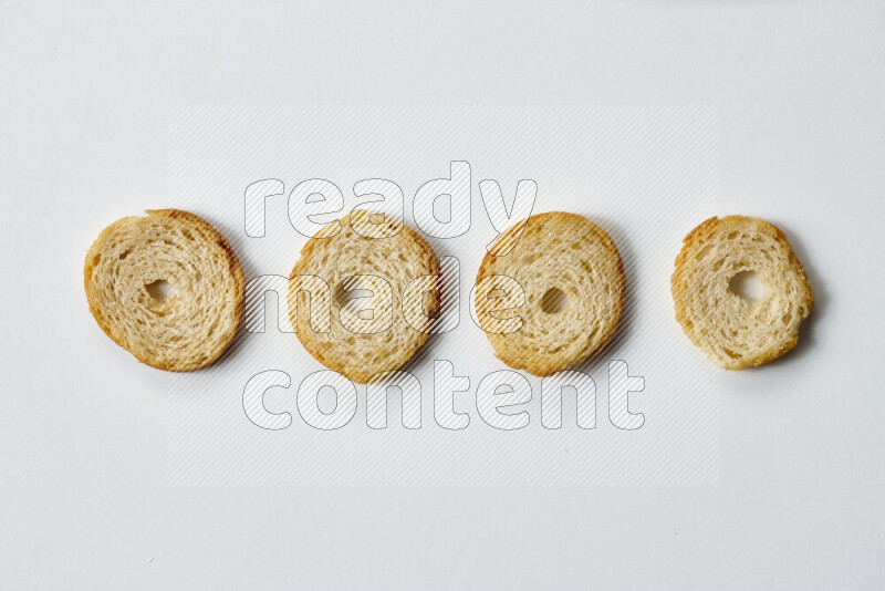Assorted snacks on white background