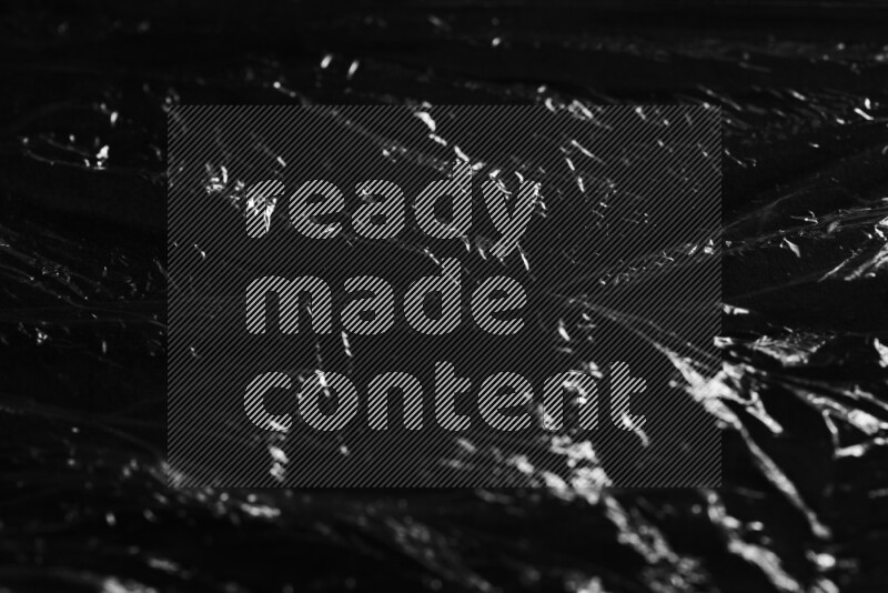 Plastic wrap texture on black background