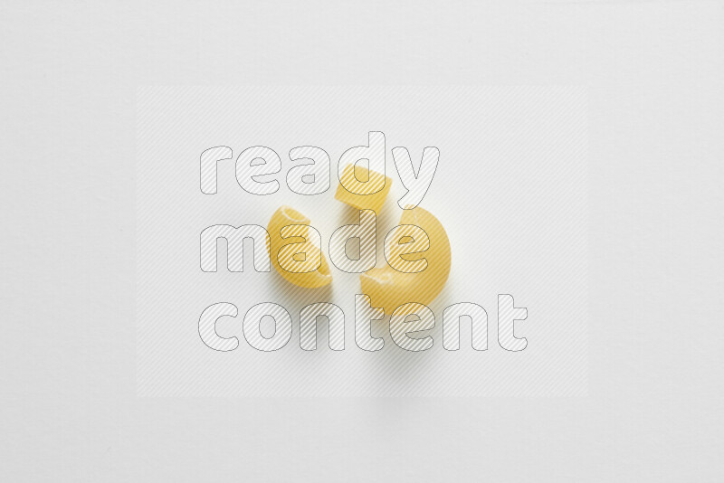 Different pasta types on white background