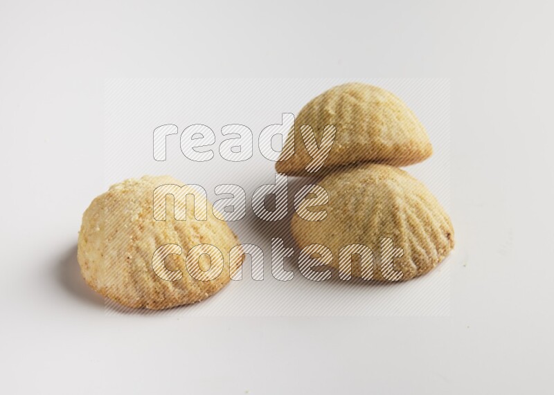 Three Pieces of Maamoul direct on white background