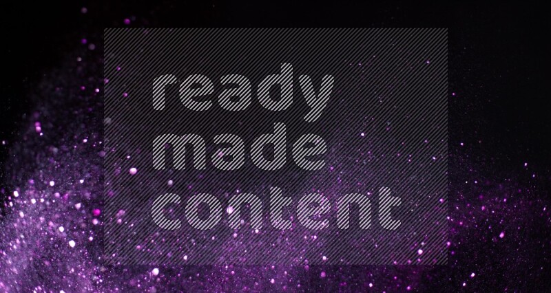 Purple glitter powder isolated on black background