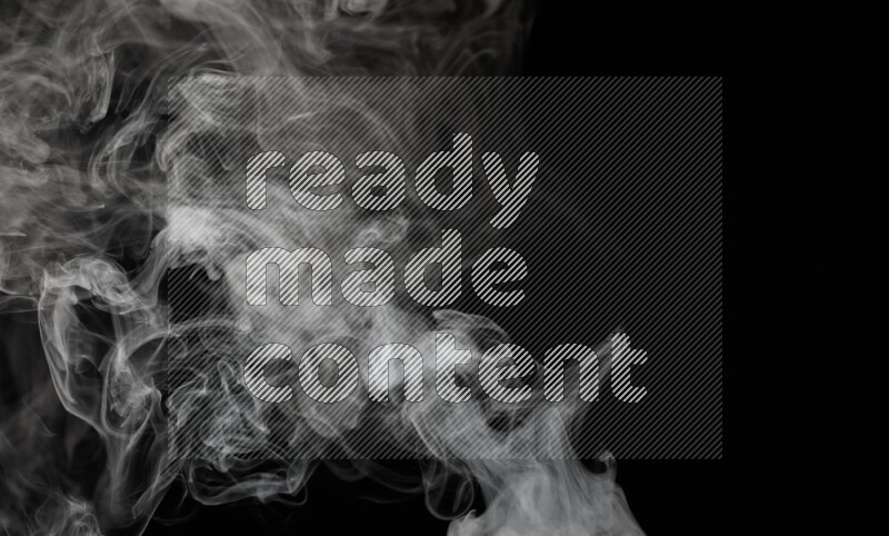 irregular white smoke on black background.