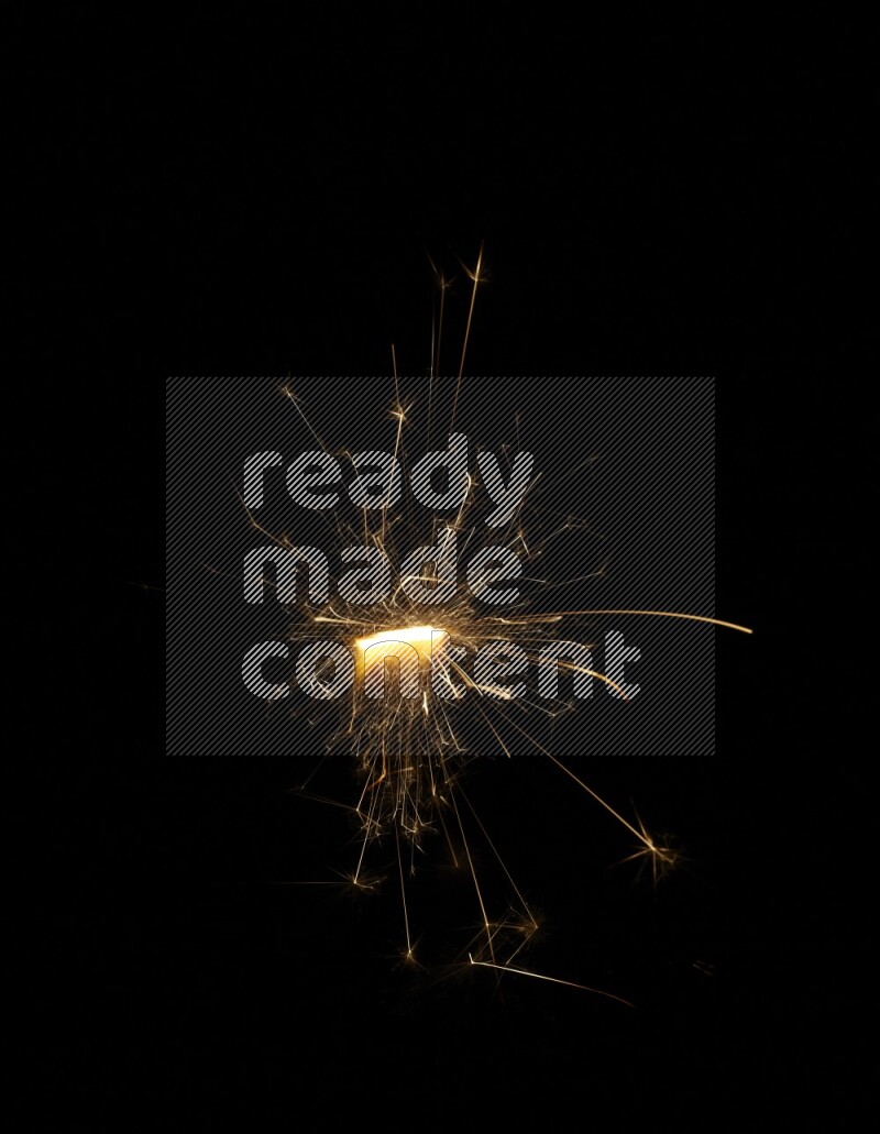 Sparkler candle isolated on black background