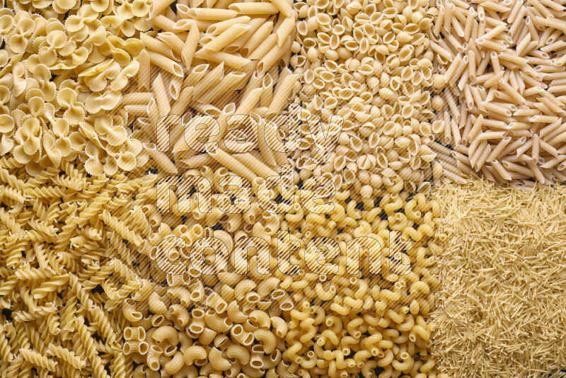 8 types of pasta filling the frame