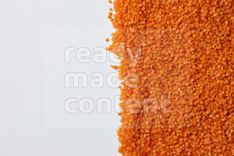 Lentils on white background