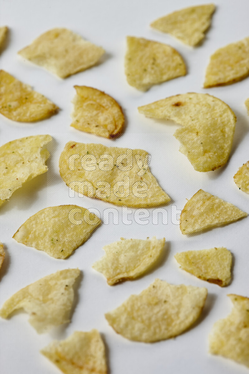 Chips snacks on white background