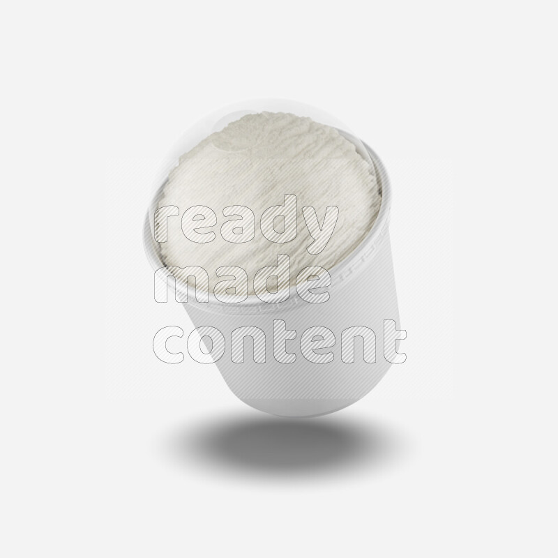 Ice cream in a white rough paper cup mockup isolated on white background 3d rendering