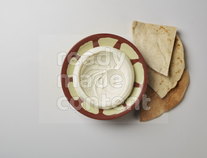 Plain Lebnah in a traditional plate on a white background