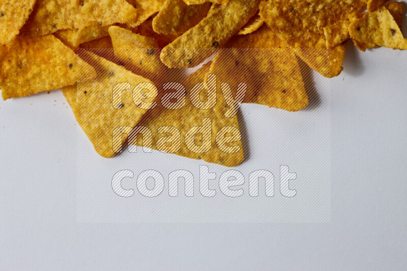 Nachos snacks on white background