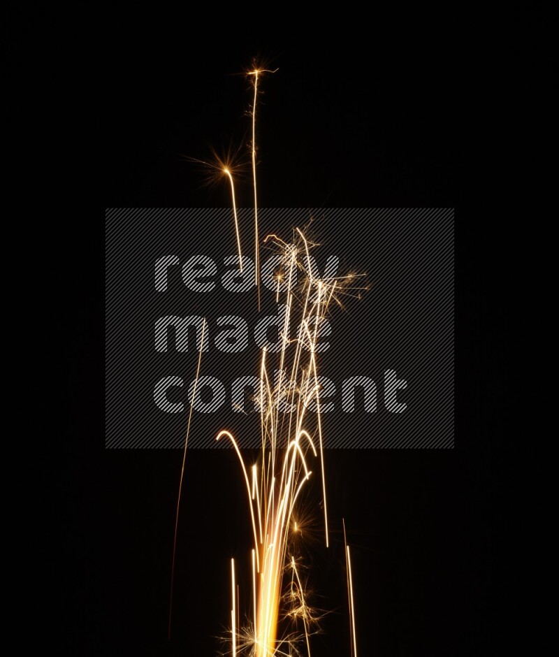 Sparkler candle isolated on black background