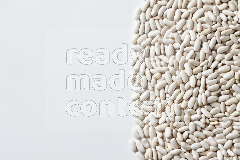 White beans on white background