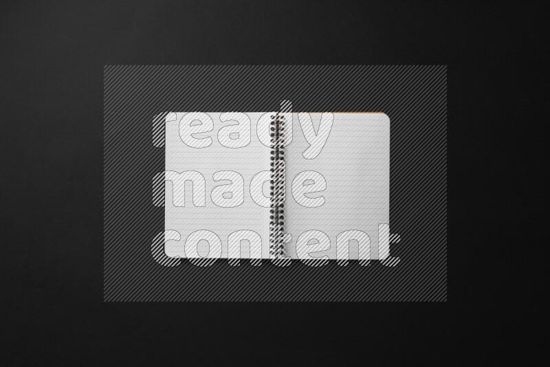Notebook sheet on black background