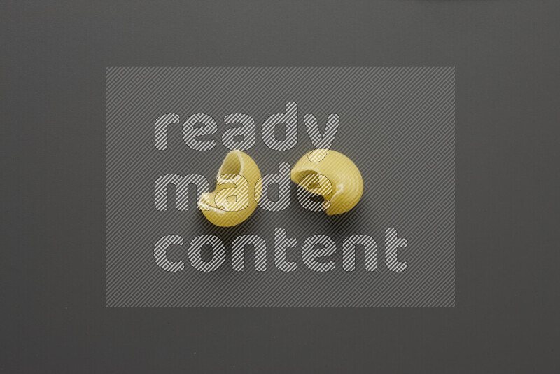 Pipe pasta on grey background