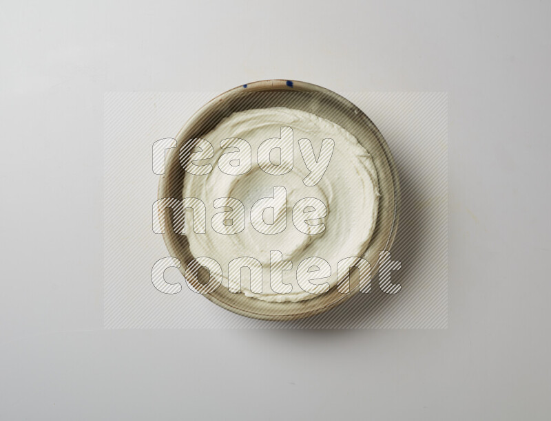 Plain Lebnah  in a grey pottery plate on a white background