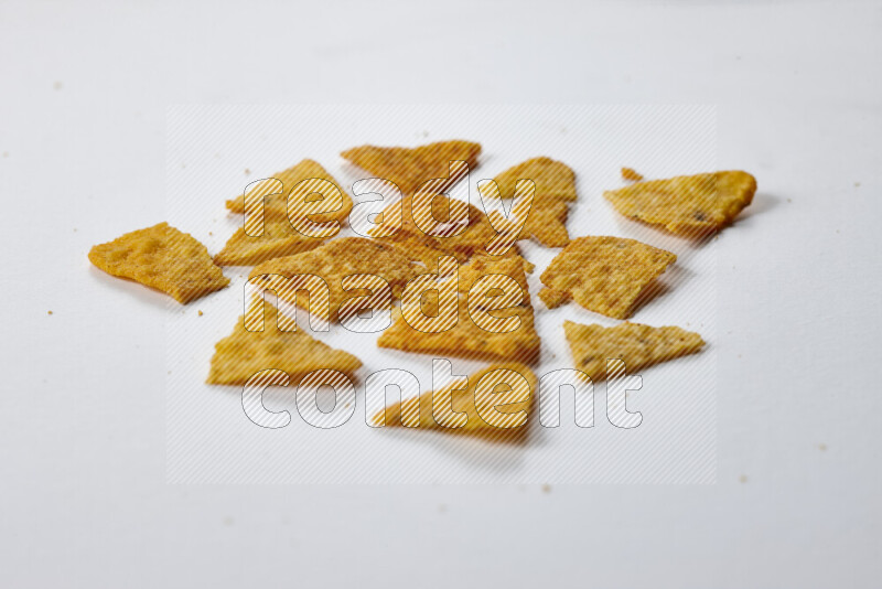 Nachos snacks on white background