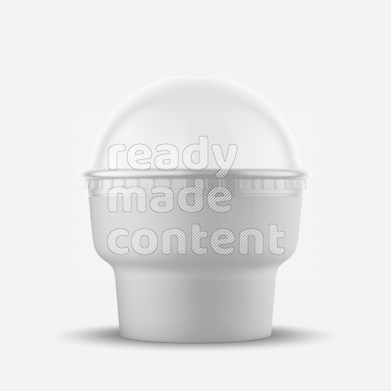 Empty white rough ice cream paper cup mockup isolated on white background 3d rendering