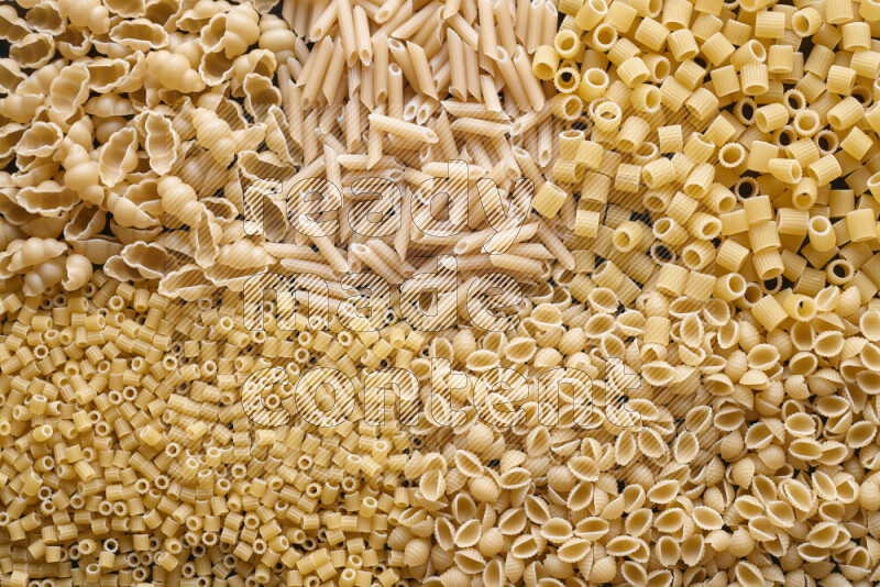 5 types of pasta filling the frame