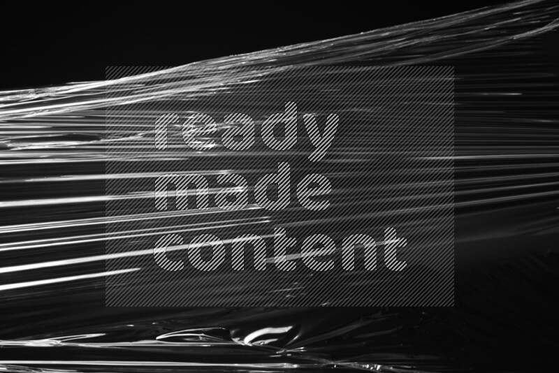 Plastic wrap texture on black background