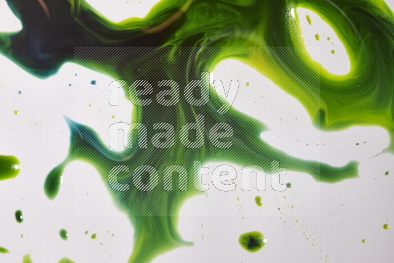 Close-ups of abstract green paint texture in different shapes