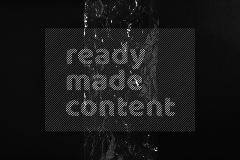 Transparent plastic textures on black background