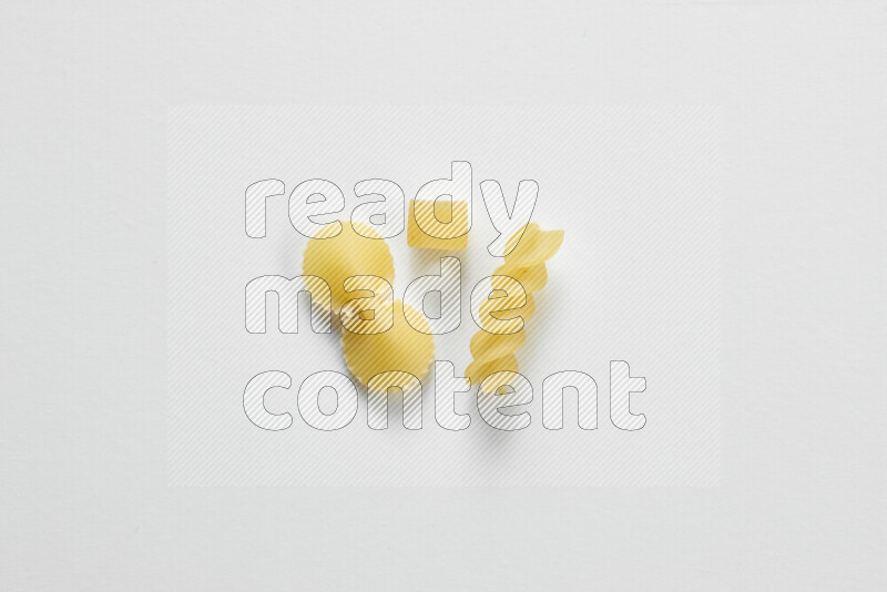 Different pasta types on white background