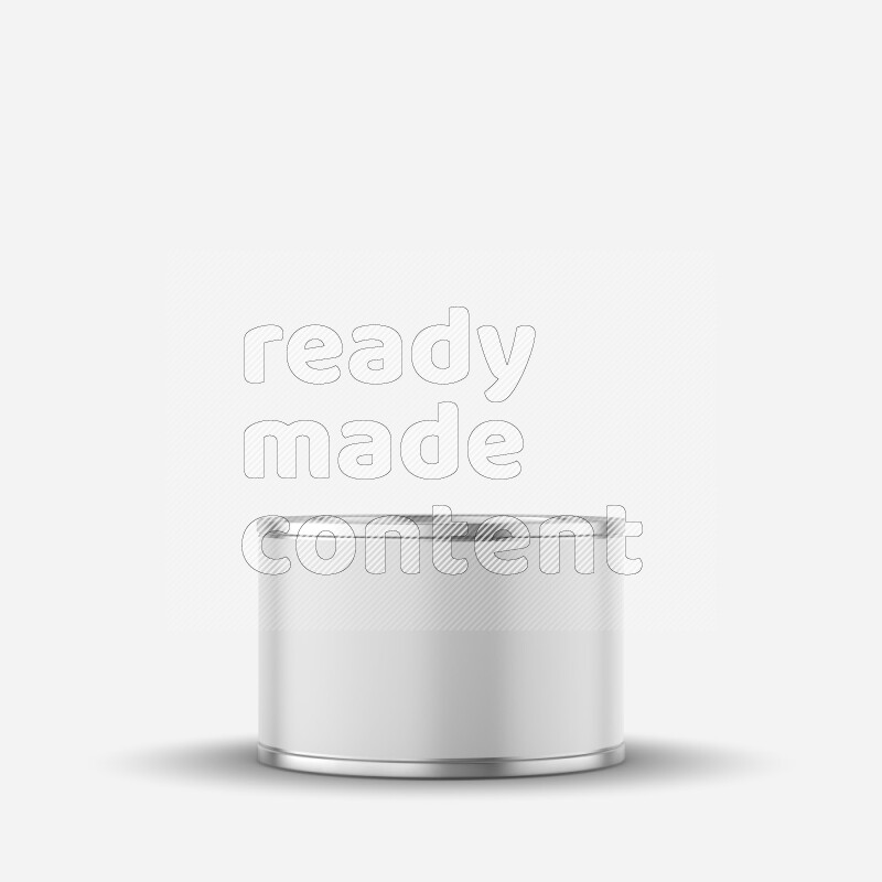 Metal tin can mockup with lever lid and blank label isolated on white background 3d rendering