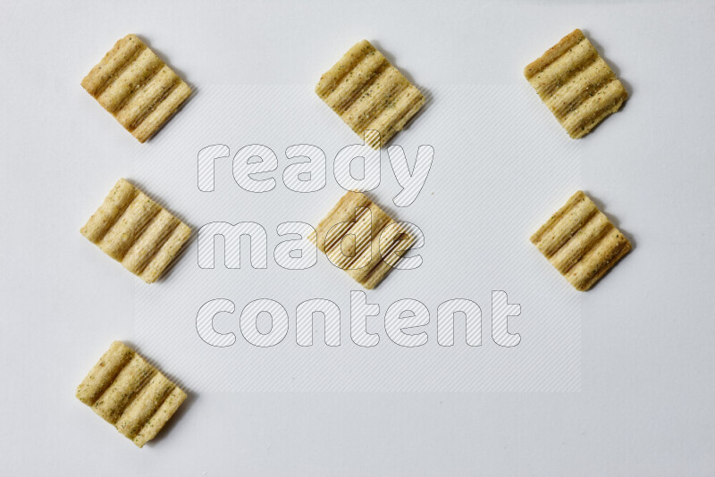 Crackers snacks on white background