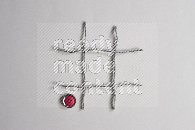 Red buttons placed on grey background