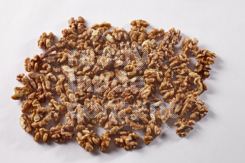 Walnuts on white background