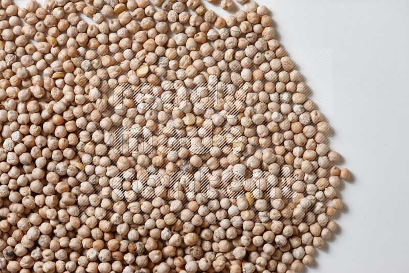 Chickpeas on white background