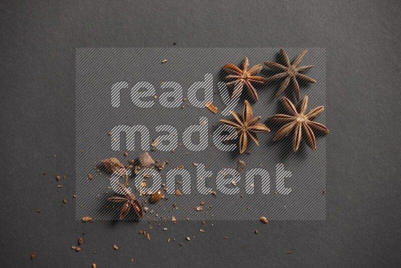Star Anise on a black background