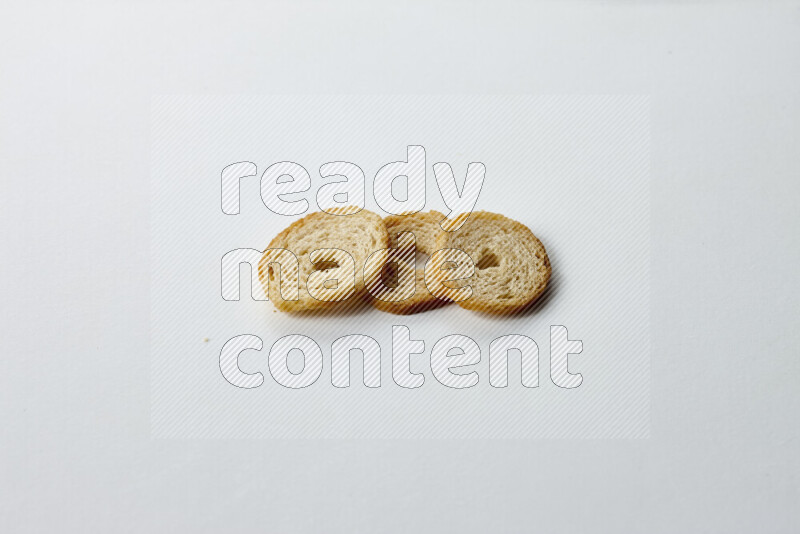 Assorted snacks on white background