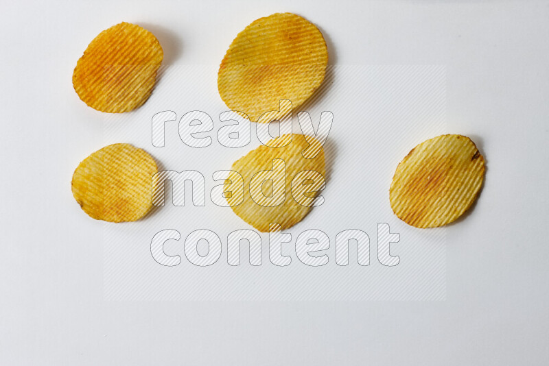 Chips snacks on white background