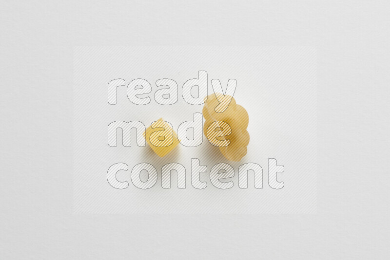 Different pasta types on white background