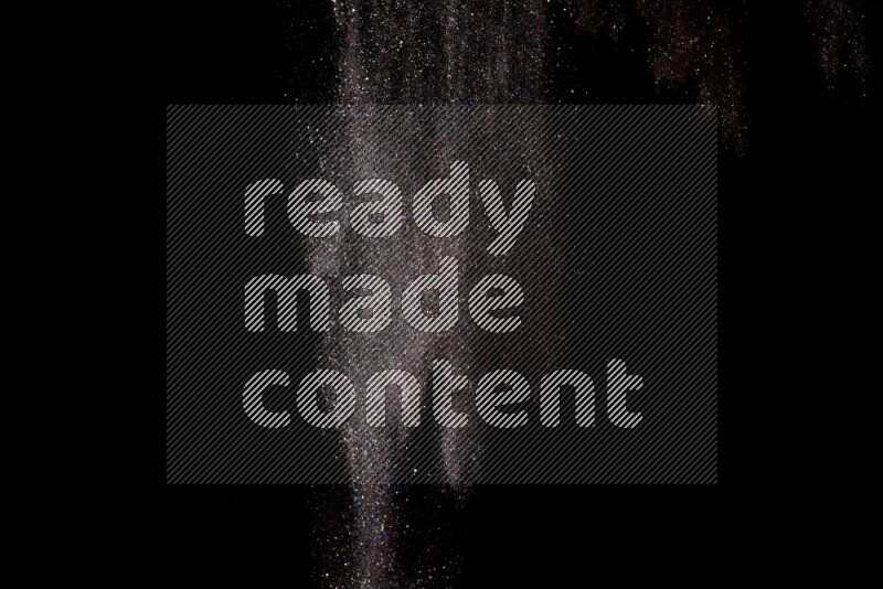 Multicolored glitter powder isolated on black background