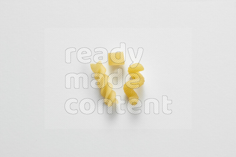 Different pasta types on white background
