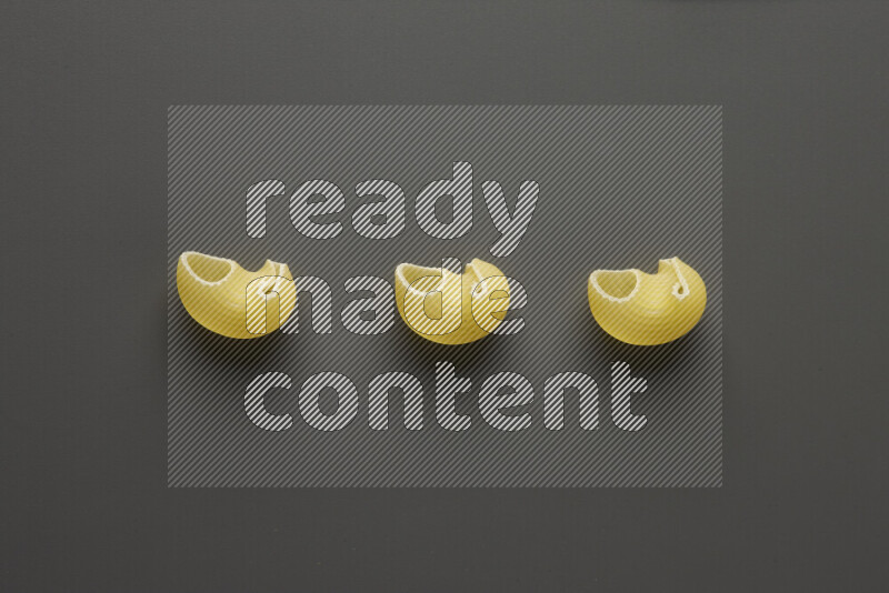 Pipe pasta on grey background