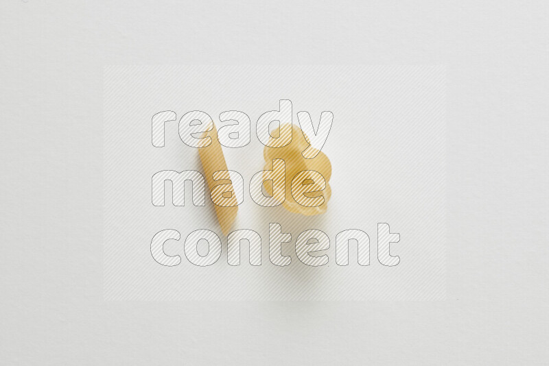 Different pasta types on white background