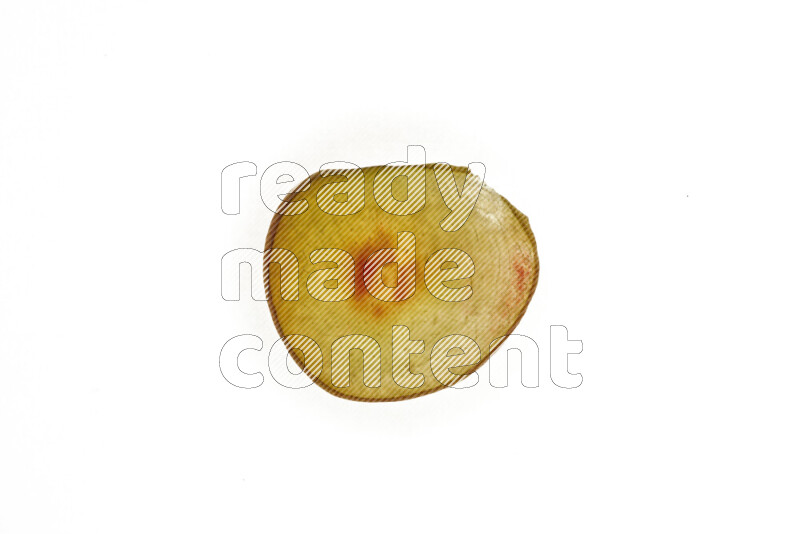 Peach slices on illuminated white background