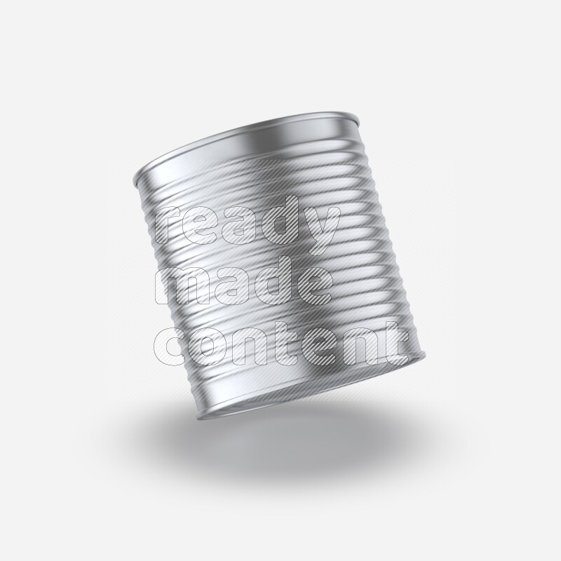Glossy metallic tin can mockup isolated on white background 3d rendering