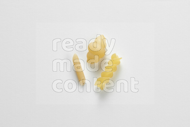 Different pasta types on white background
