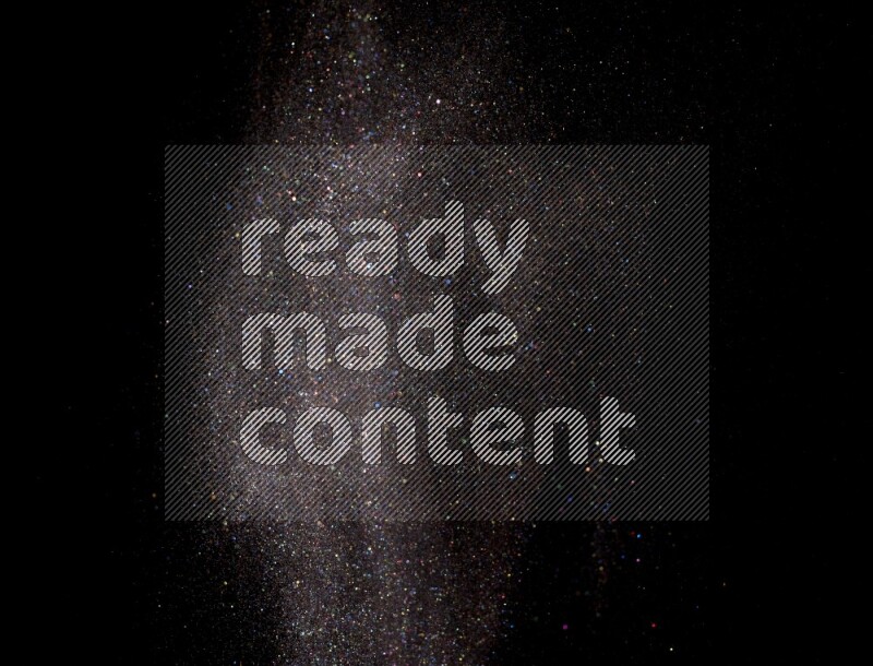 Multicolored glitter powder isolated on black background